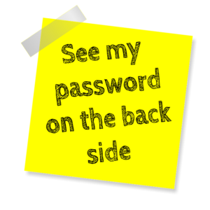 Sticky note image about password